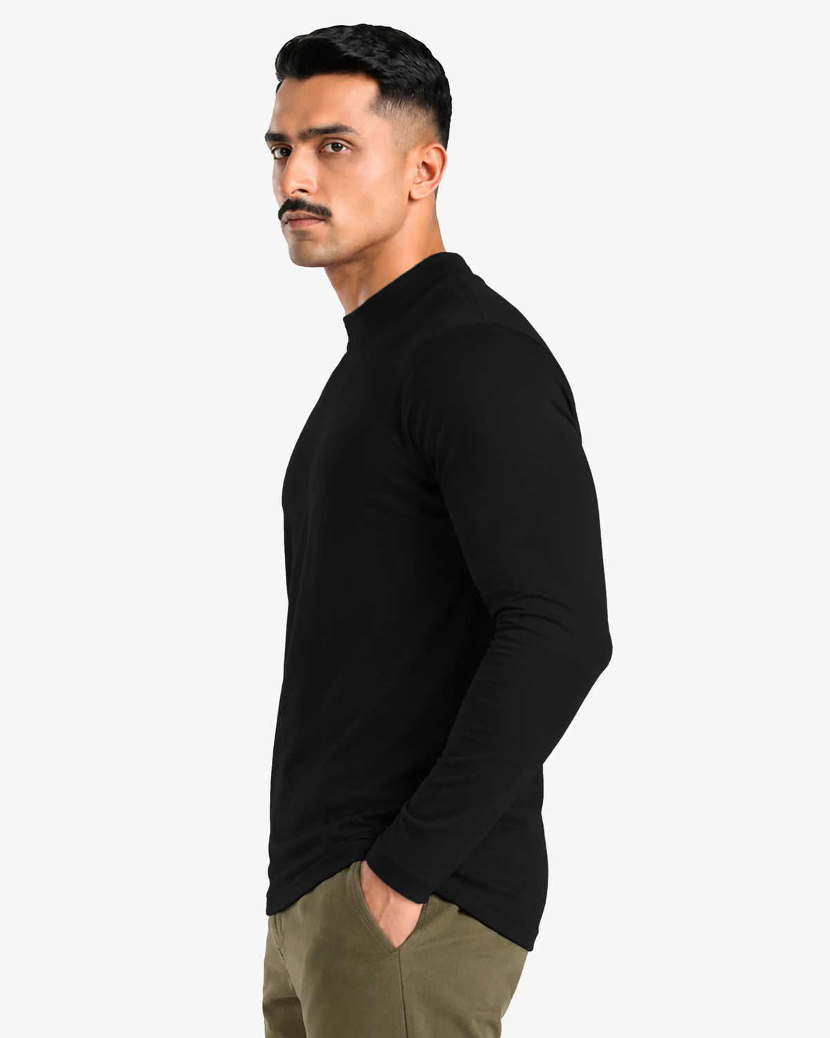 Men's Mock Neck Long Sleeve Shirt - Bryle
