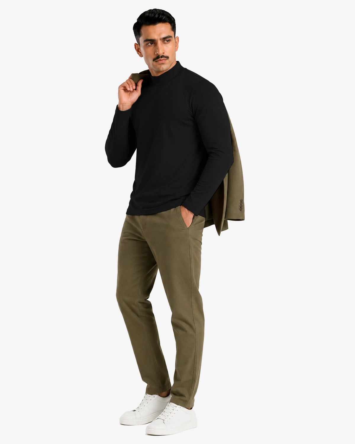 Men's Mock Neck Long Sleeve Shirt - Bryle