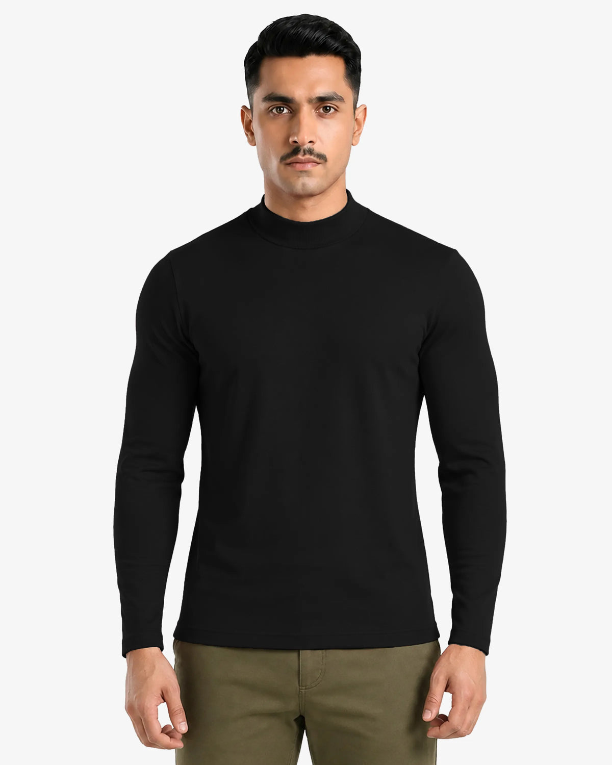 Men's Mock Neck Long Sleeve Shirt - Bryle
