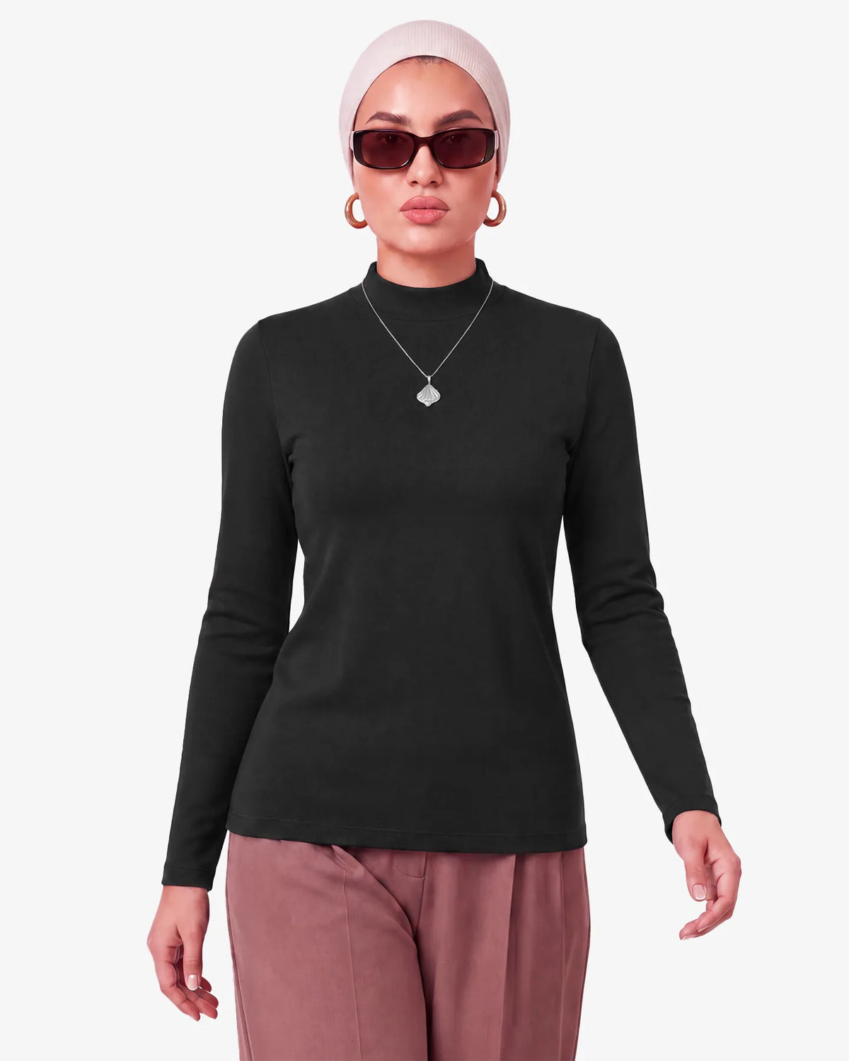 Gree Mock Neck Long Sleeve Top for Women
