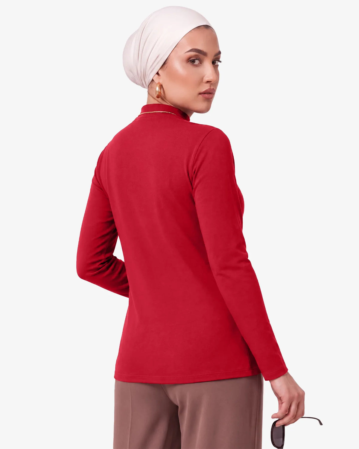 Gree Mock Neck Long Sleeve Top for Women