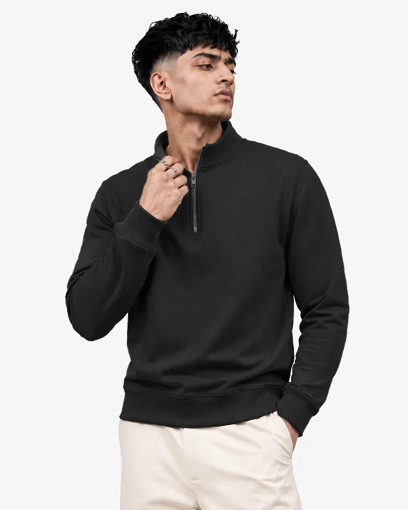 Jackle Men’s Zipper Pullover Sweatshirt Regular Fit Casual Sweater