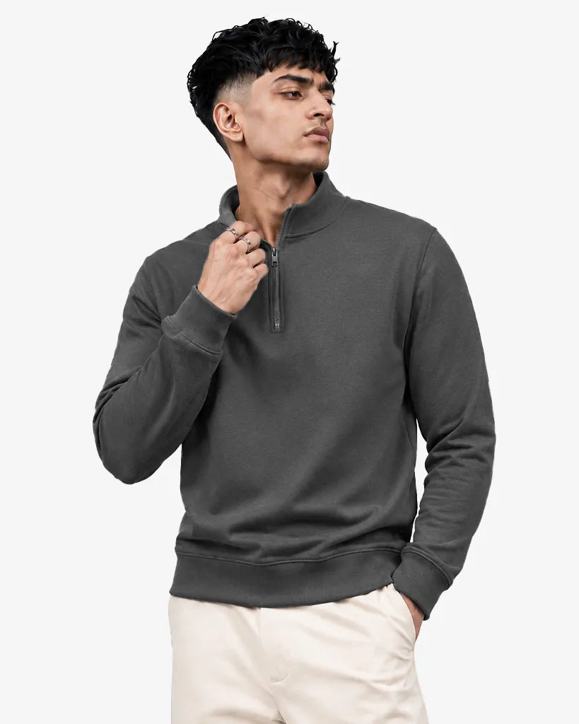Jackle Men’s Zipper Pullover Sweatshirt Regular Fit Casual Sweater