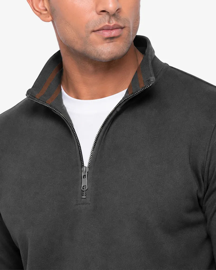 Maxwell Men's Quarter Zipper Pullover Sweatshirt Regular Fit Casual Wear