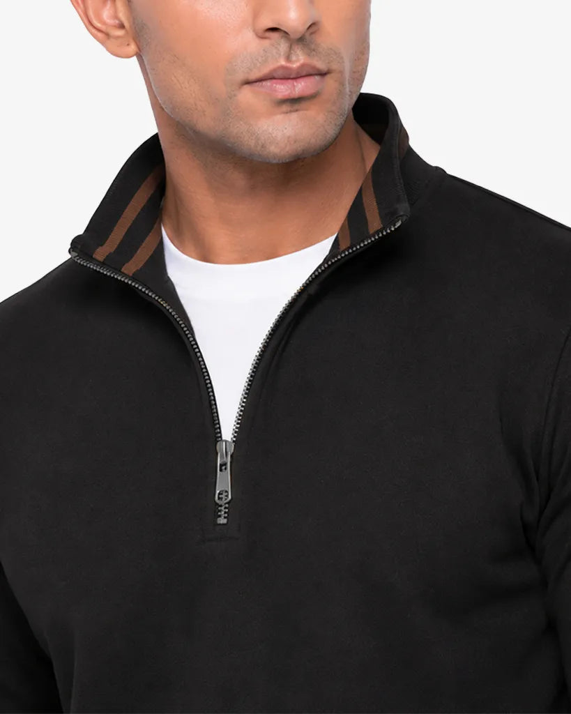 Maxwell Men's Quarter Zipper Pullover Sweatshirt Regular Fit Casual Wear