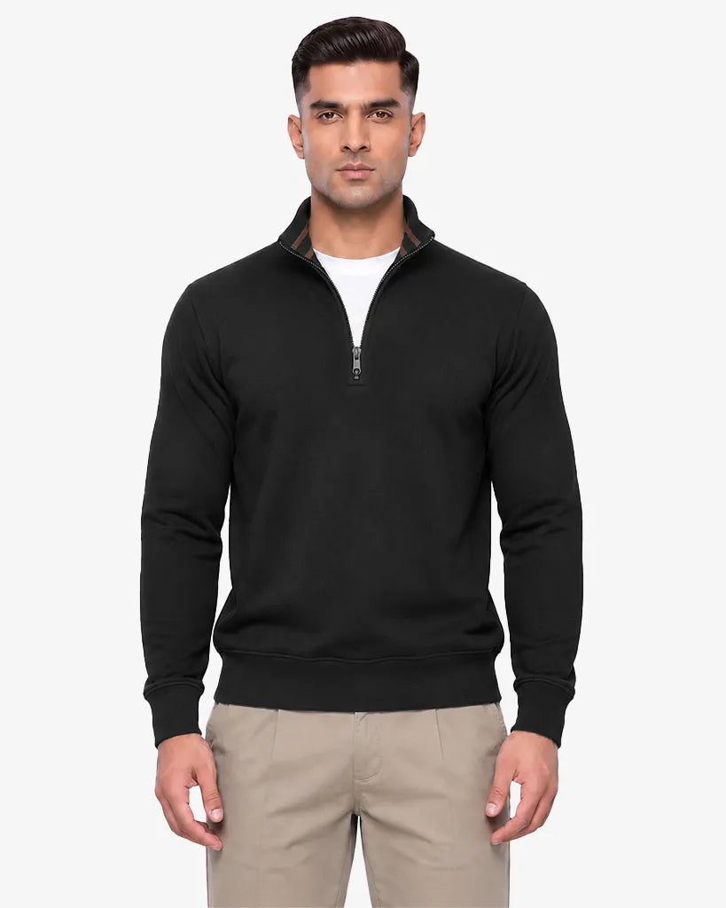 Maxwell Men's Quarter Zipper Pullover Sweatshirt Regular Fit Casual Wear
