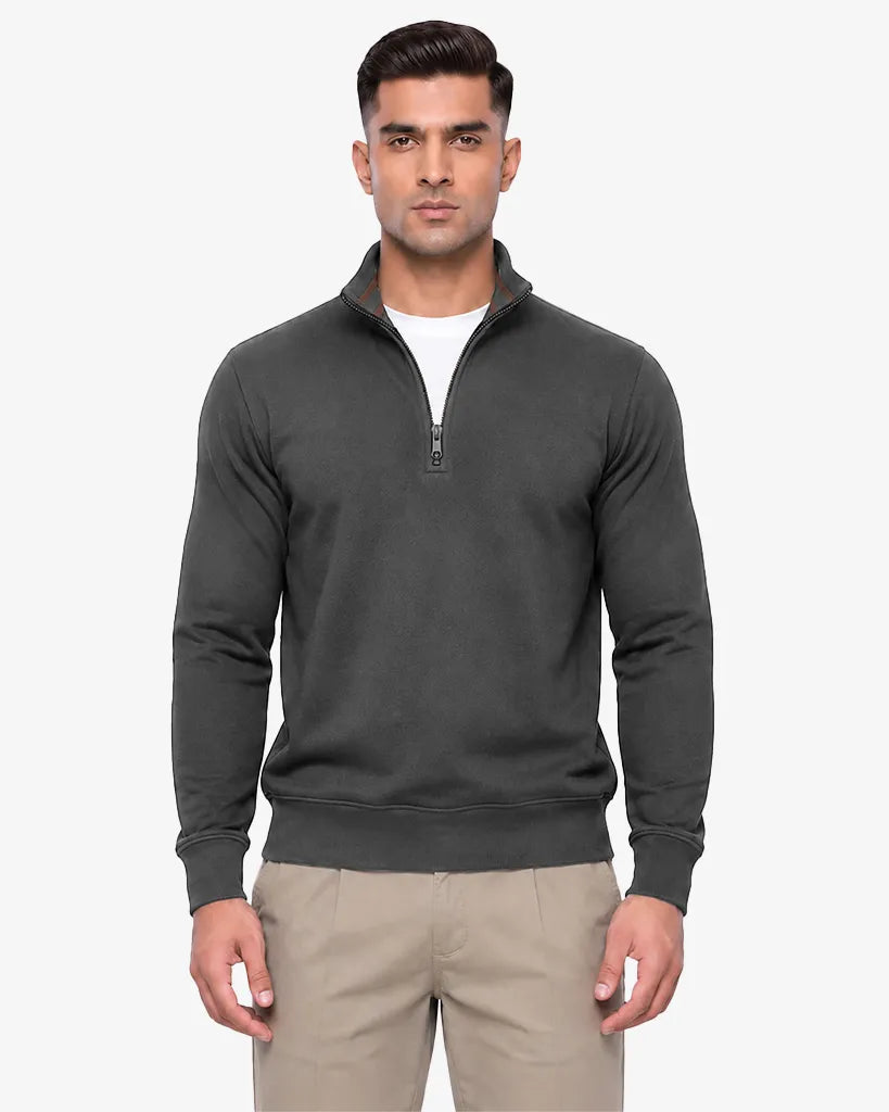 Maxwell Men's Quarter Zipper Pullover Sweatshirt Regular Fit Casual Wear