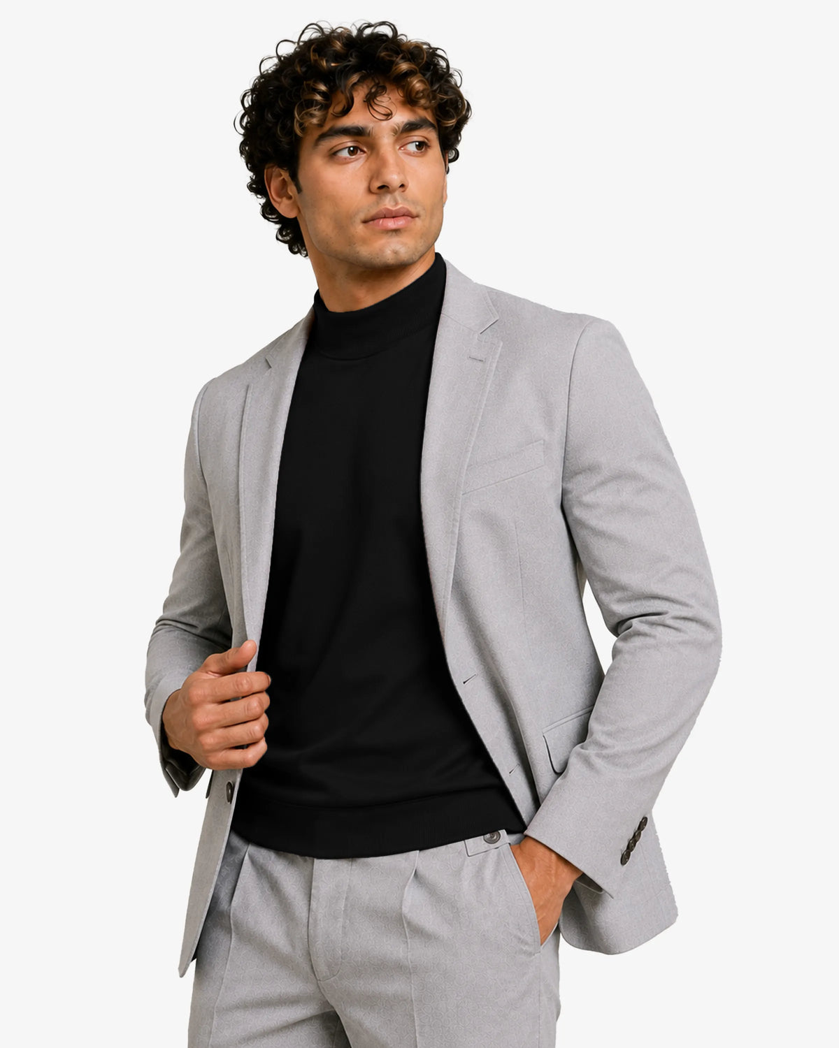 Melan Mock Neck Sweatshirt for Men Slim Fit Casual Wear