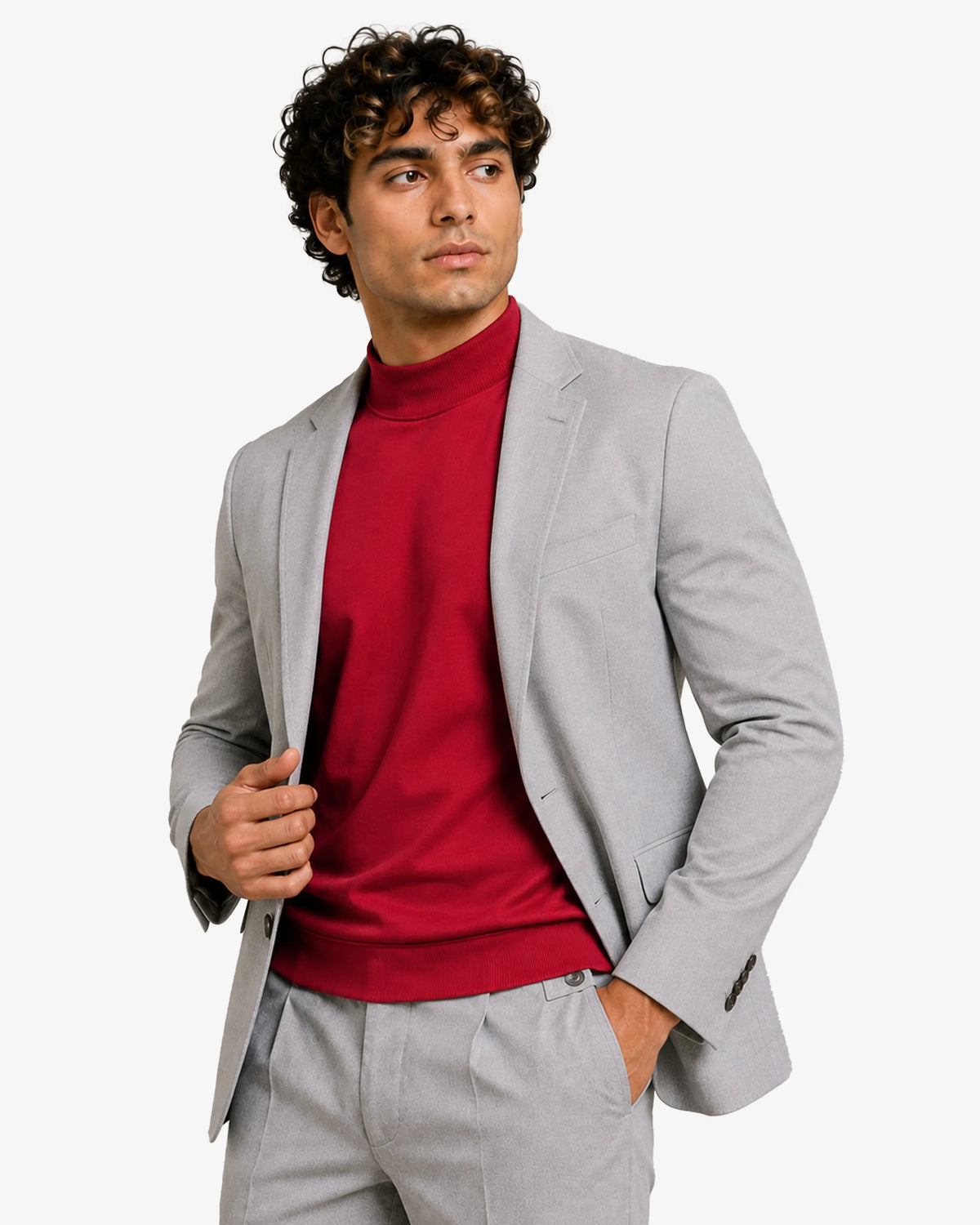 Melan Mock Neck Sweatshirt for Men Slim Fit Casual Wear