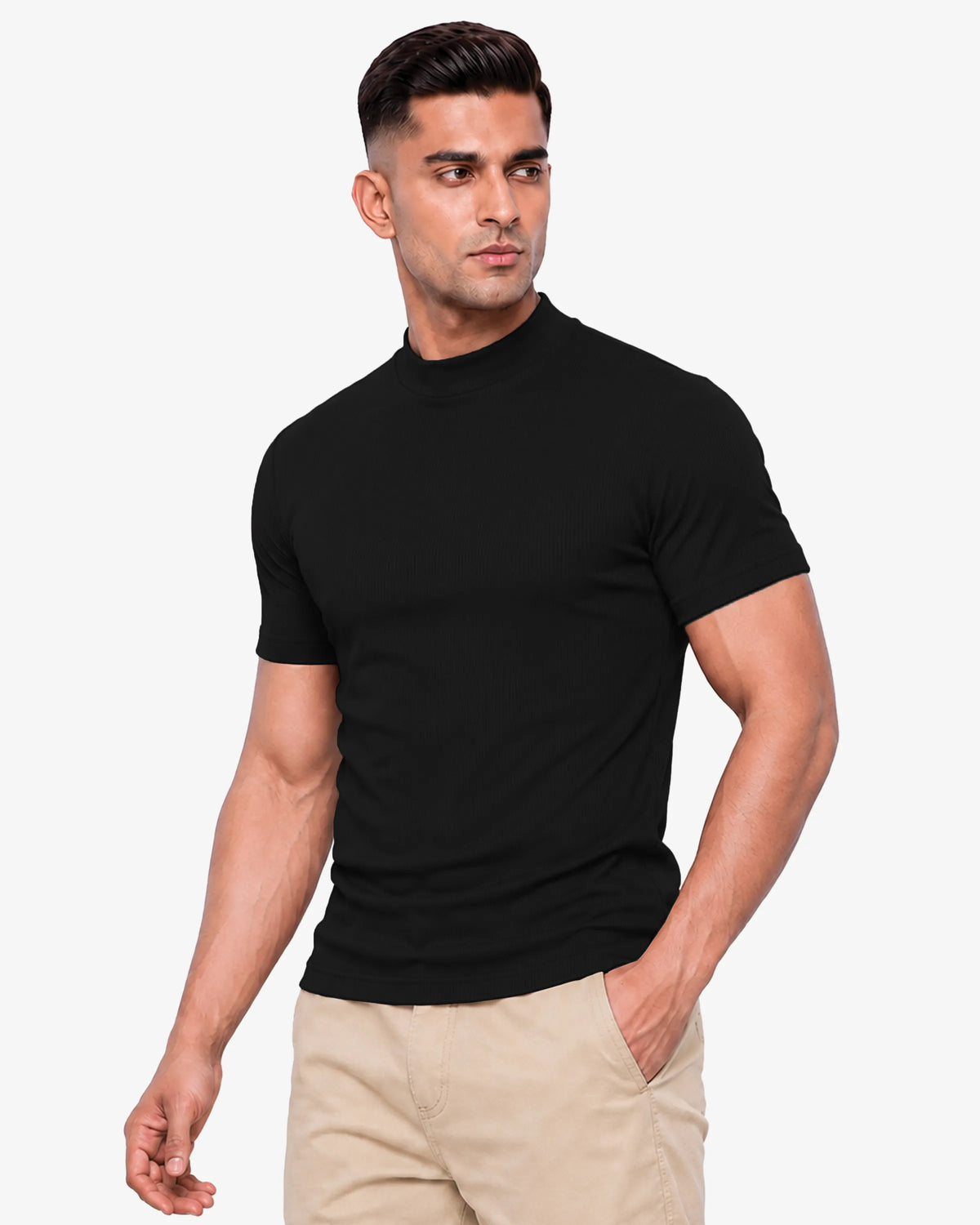Monak Men Premium Mock Neck T-Shirt