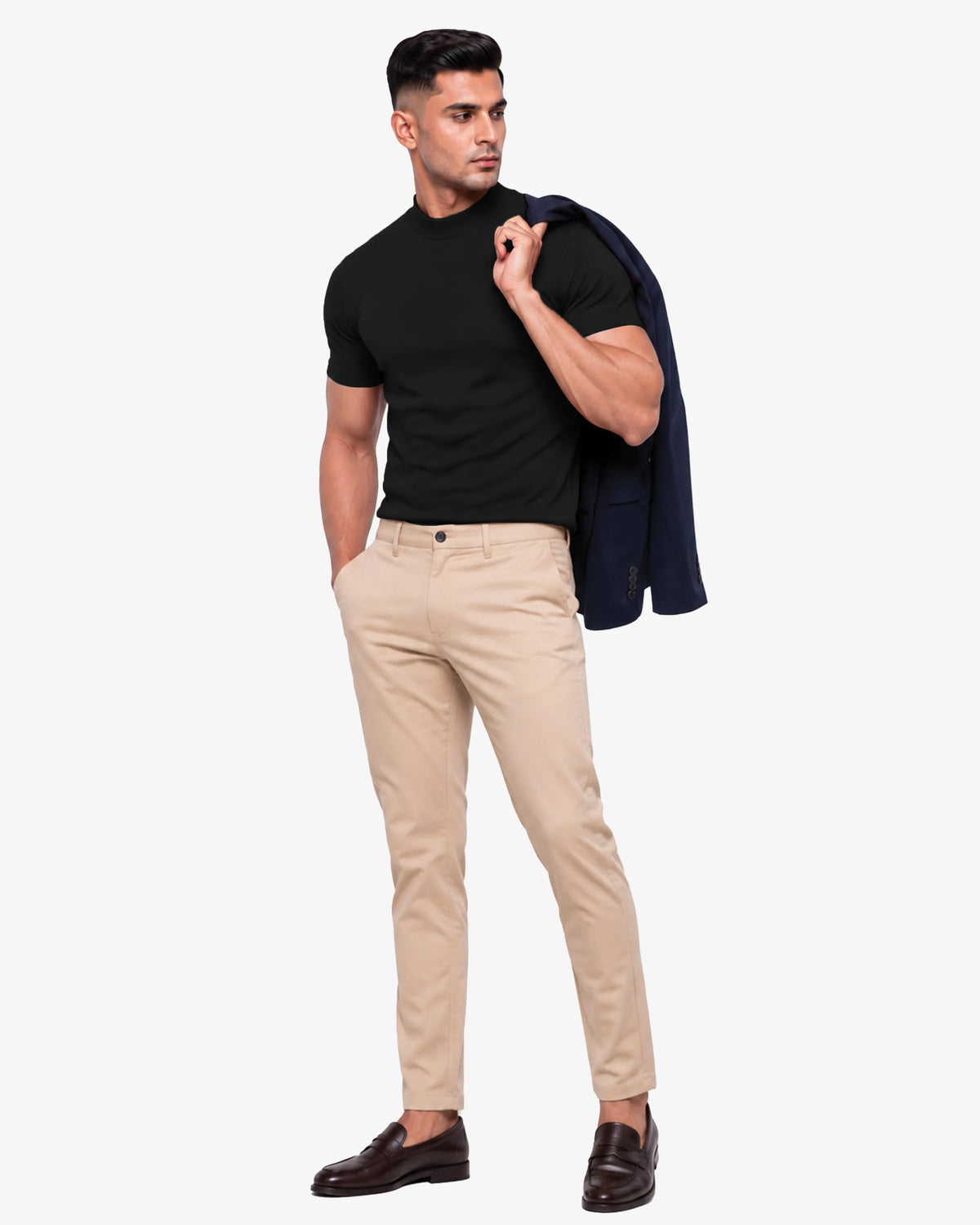 Monak Men Premium Mock Neck T-Shirt
