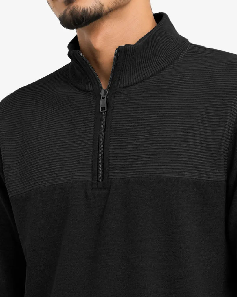 Novile Men's Quarter Zip Pullover Sweatshirt - Regular Fit Casual Sweater