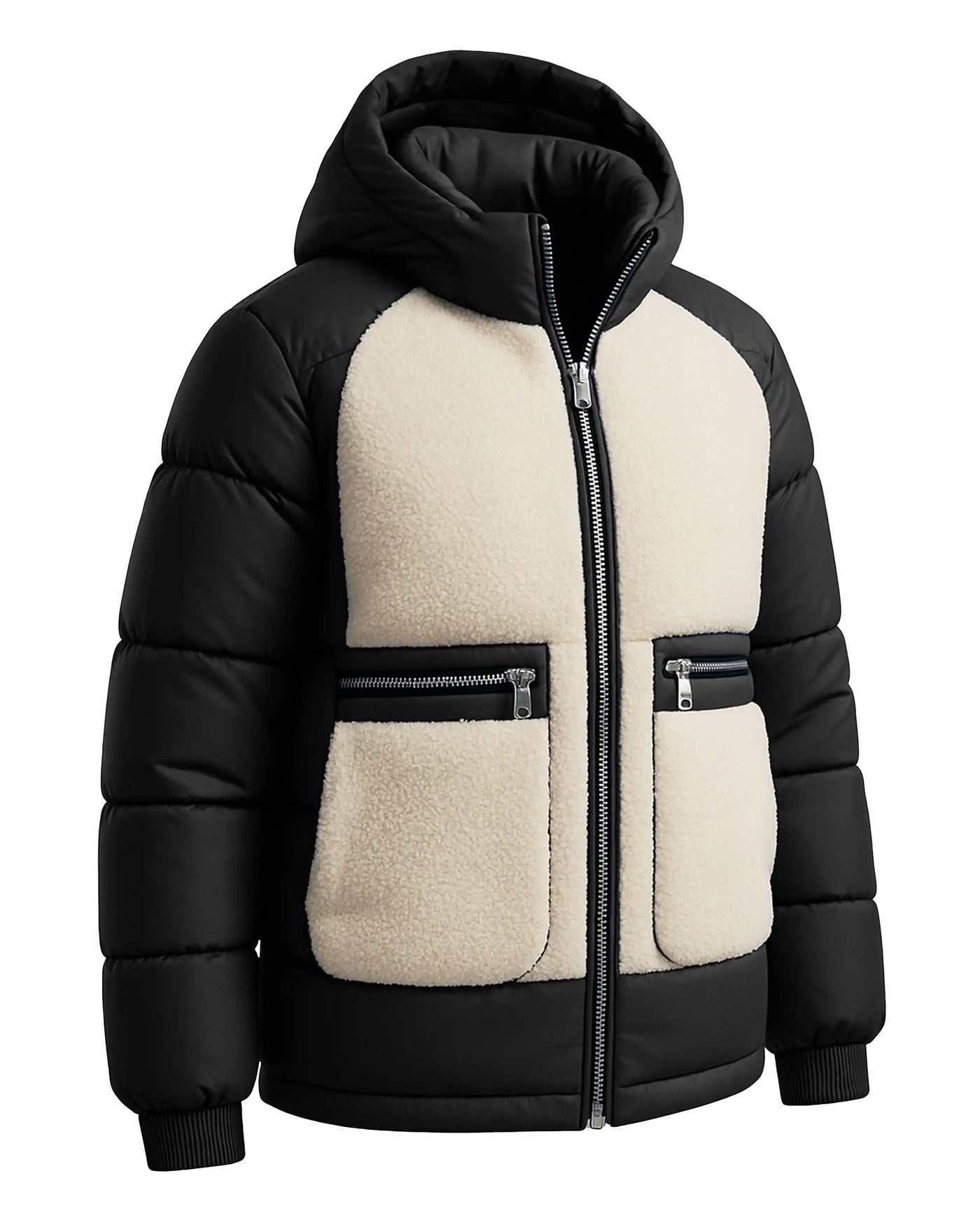 Sherpa Sherpa Panel Puffer Coat
