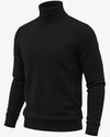 Black turtleneck sweater on a white background