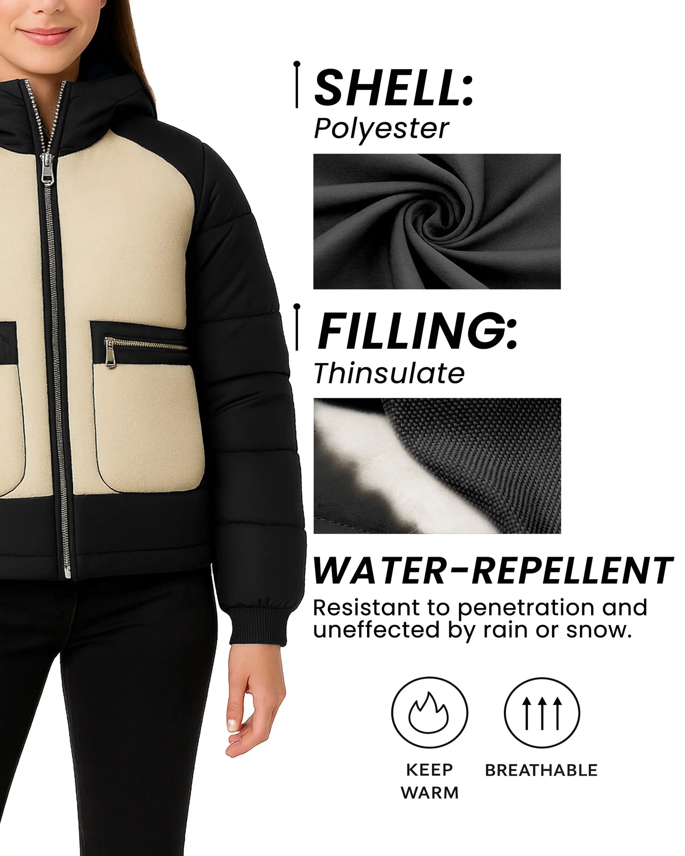 Sherpa Sherpa Panel Puffer Coat