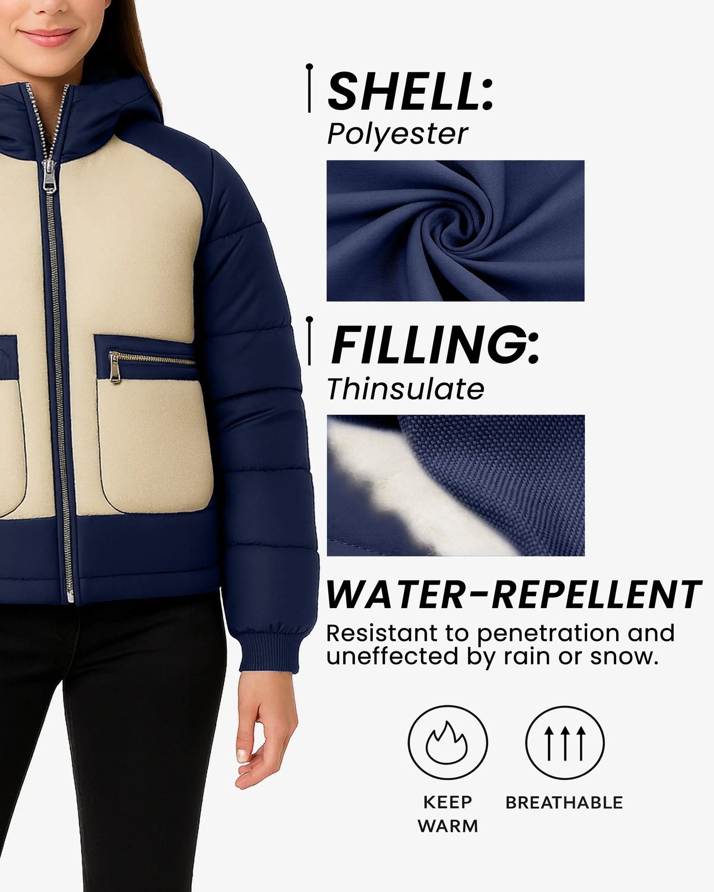 Sherpa Sherpa Panel Puffer Coat