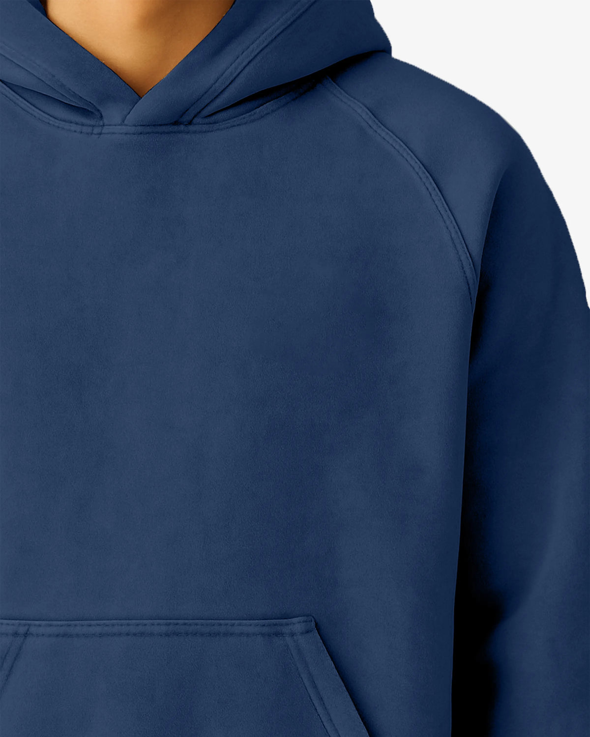 Navy blue hoodie on a white background