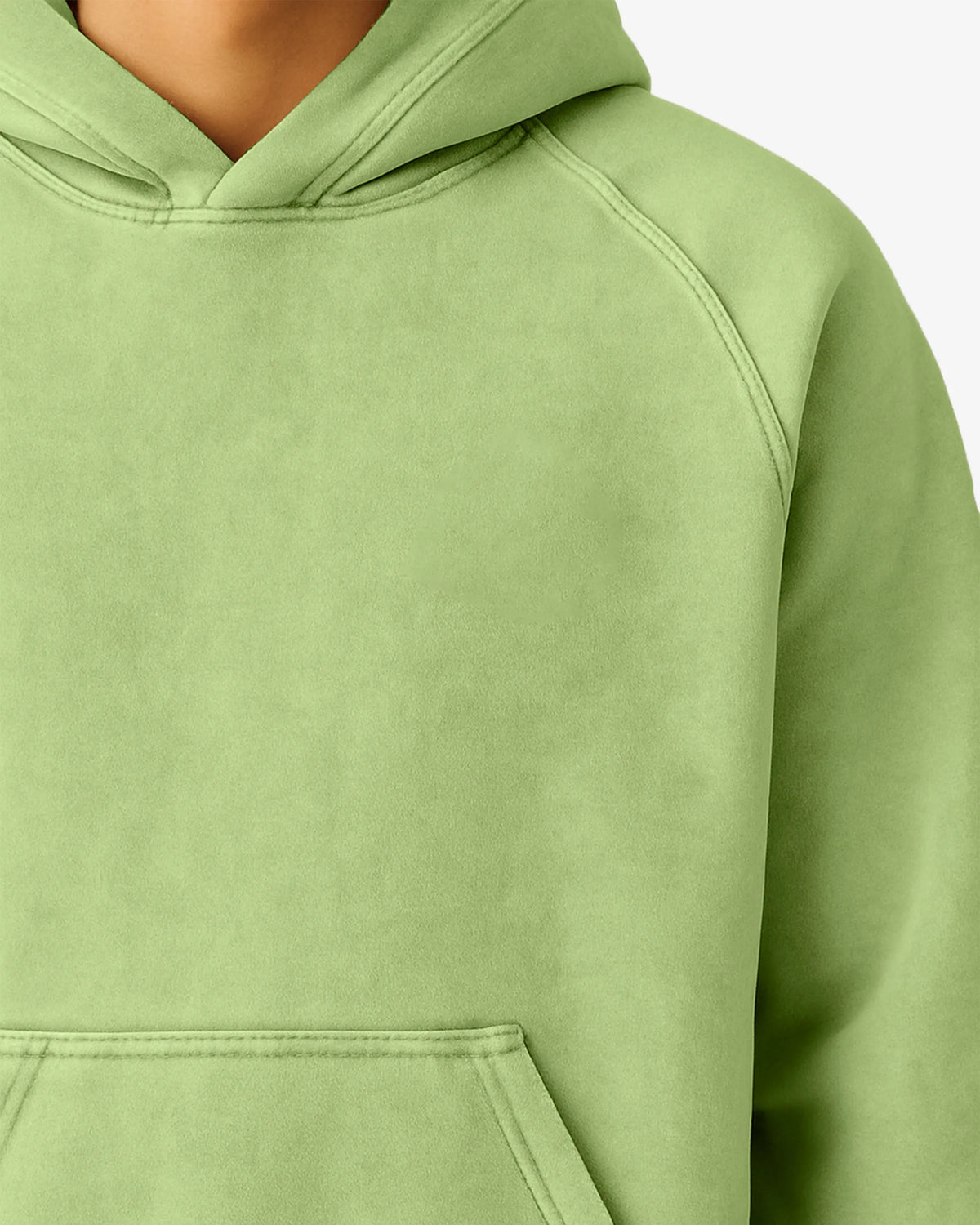Light green hoodie on a white background