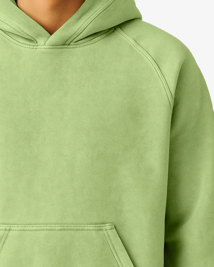 Light green hoodie on a white background