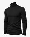 Black turtleneck sweater on a white background