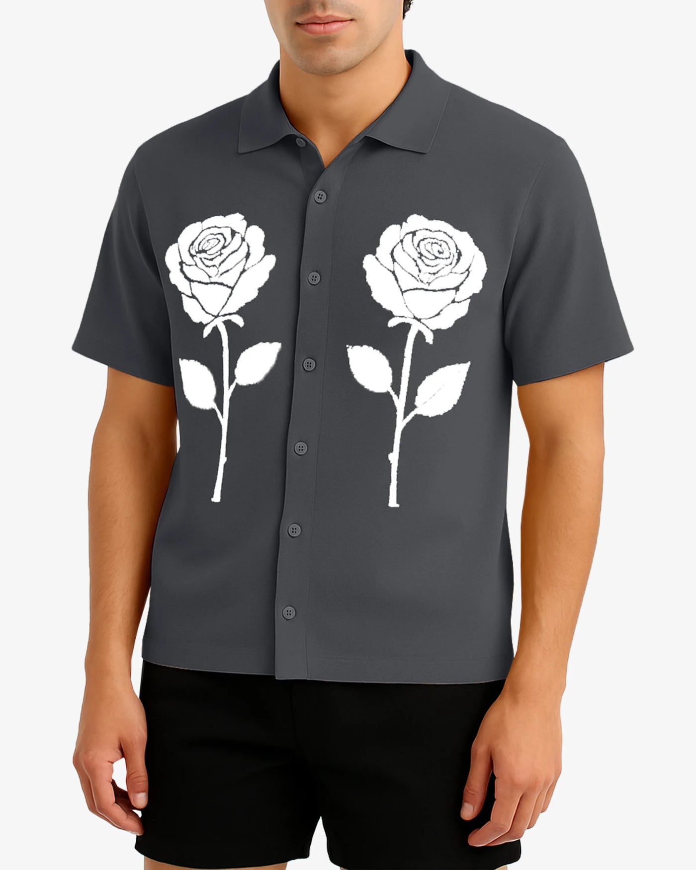 Stone Floral Printed Shirt Men