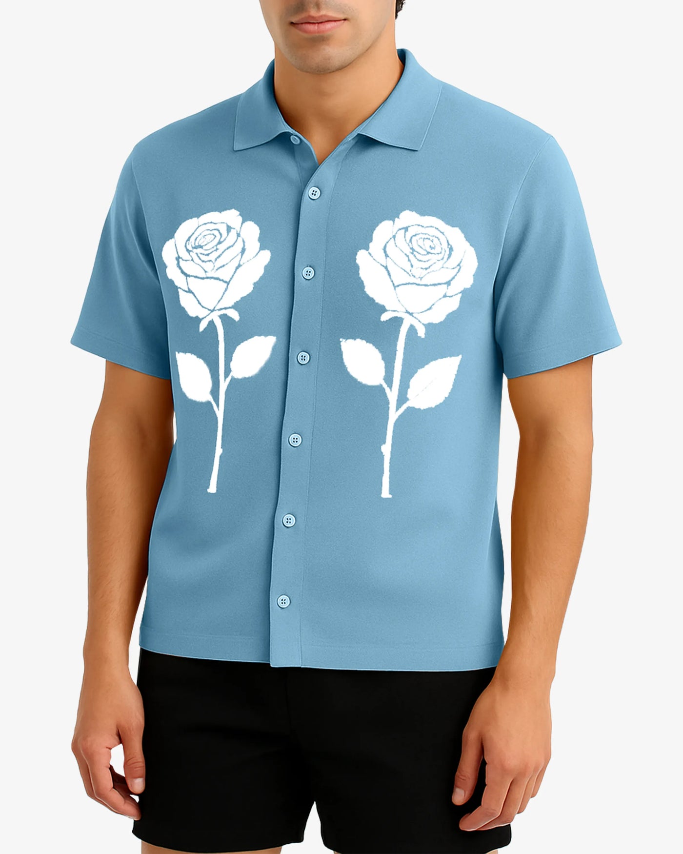 Stone Floral Printed Shirt Men