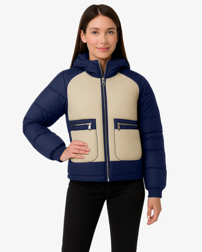 Sherpa Sherpa Panel Puffer Coat