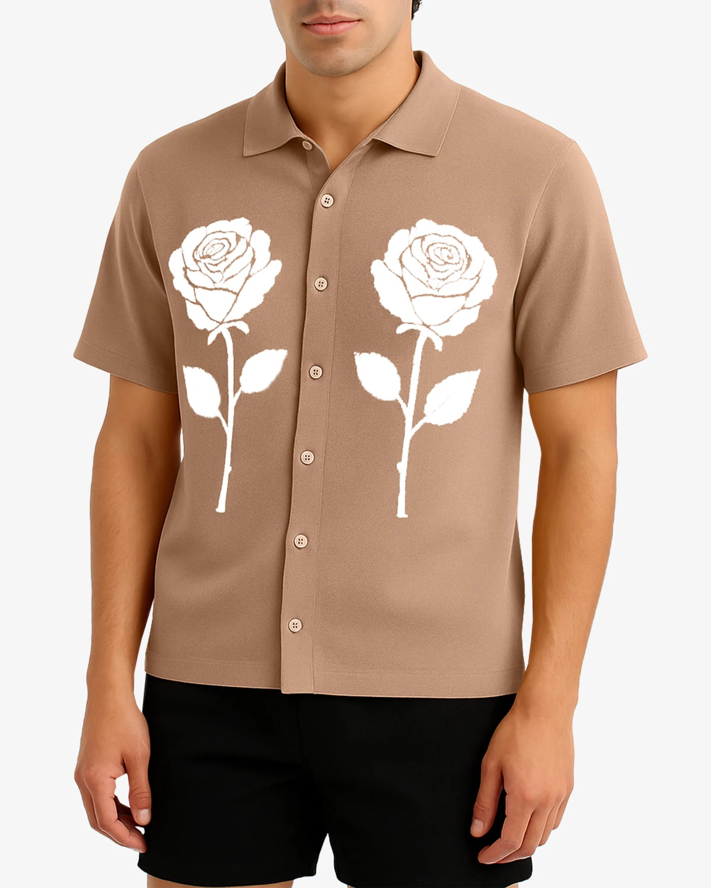 Stone Floral Printed Shirt Men