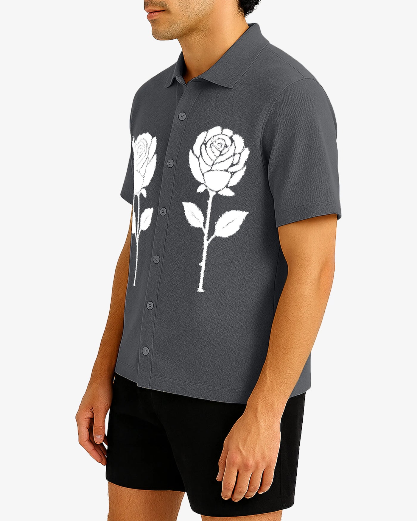 Stone Floral Printed Shirt Men