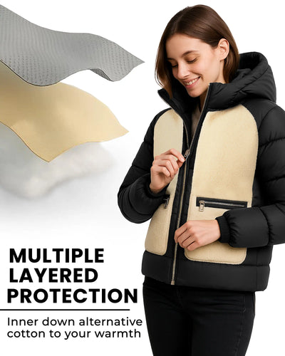 Sherpa Sherpa Panel Puffer Coat