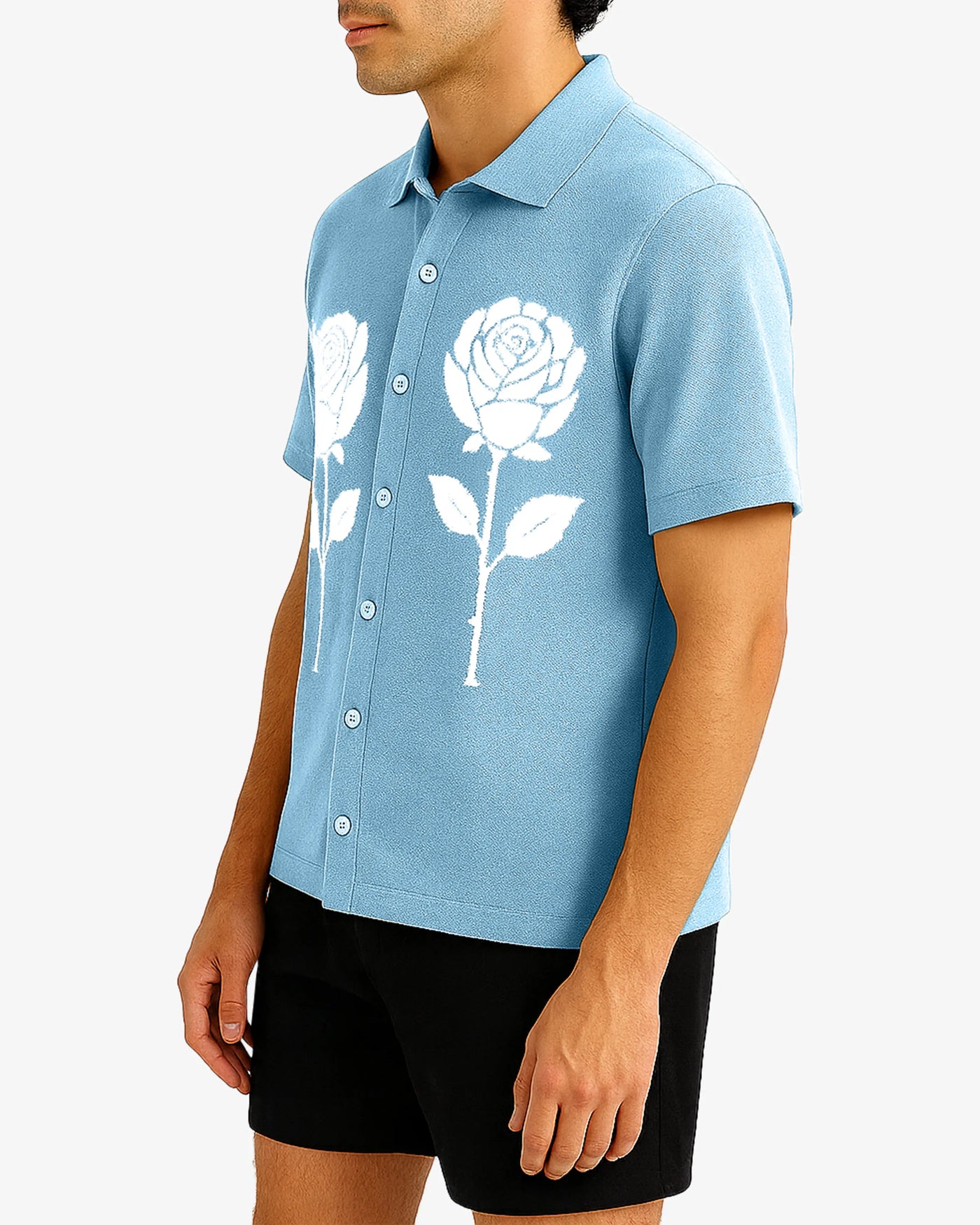 Stone Floral Printed Shirt Men