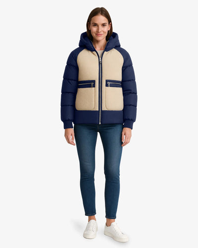 Sherpa Sherpa Panel Puffer Coat