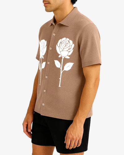 Stone Floral Printed Shirt Men