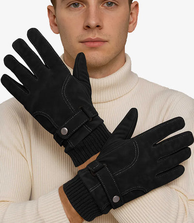 Allens Stylish Black Leather Gloves