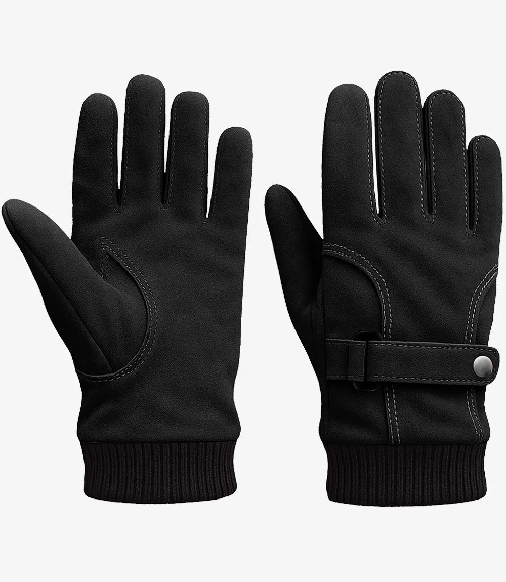Allens Stylish Black Leather Gloves