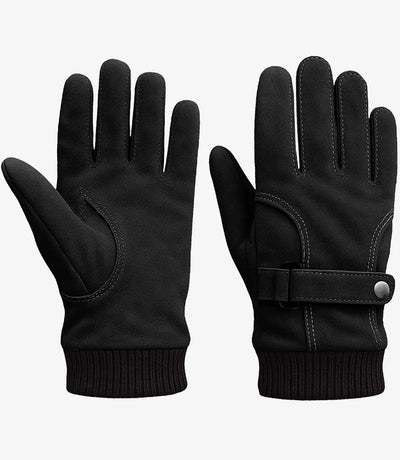 Allens Stylish Black Leather Gloves