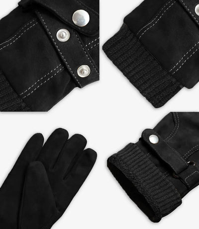 Allens Stylish Black Leather Gloves