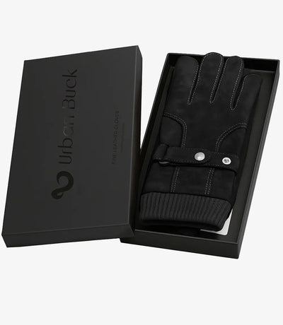 Allens Stylish Black Leather Gloves