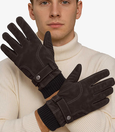 Allens Stylish Black Leather Gloves