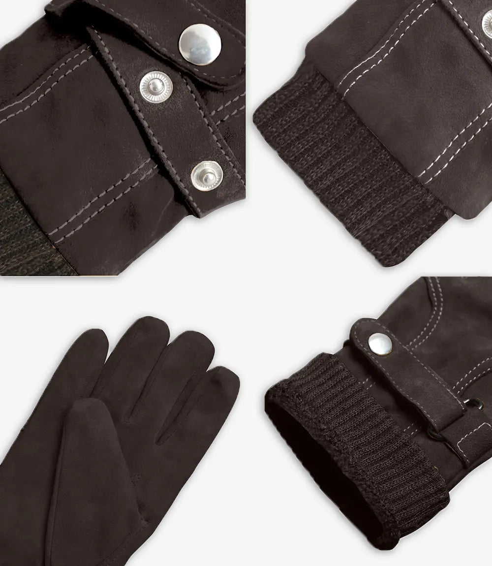 Allens Stylish Black Leather Gloves