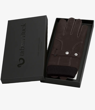 Allens Stylish Black Leather Gloves