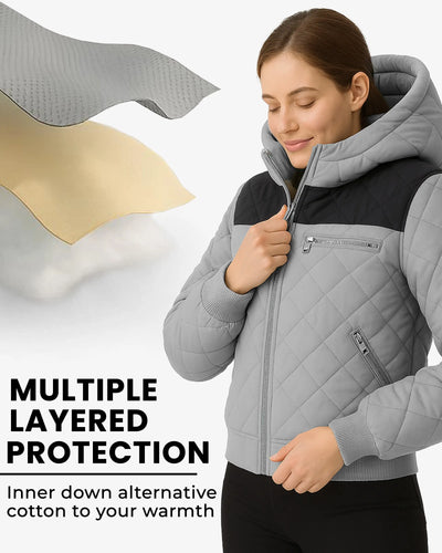 Blizzard Quilted Hooded Puffer Jacket