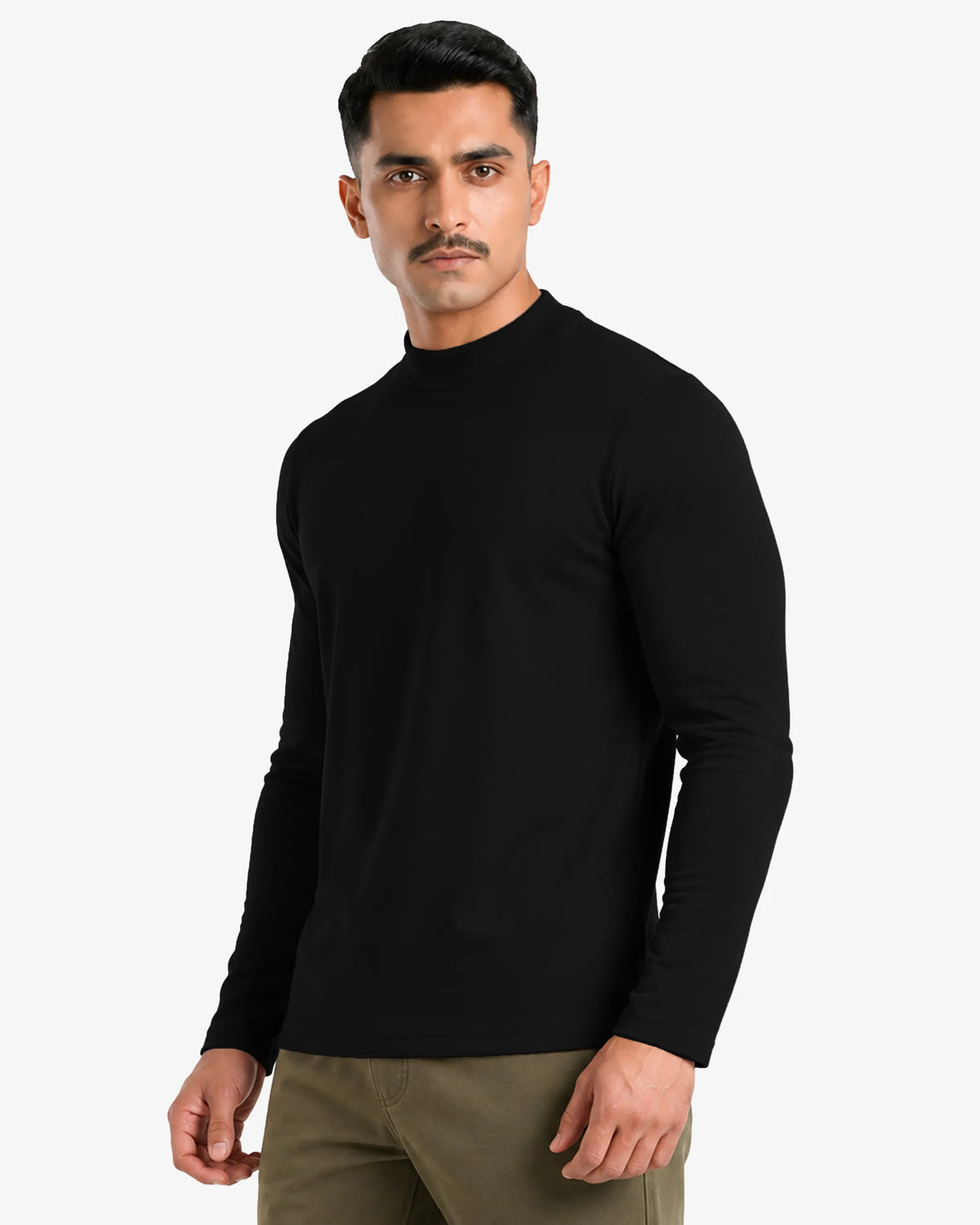 Men's Mock Neck Long Sleeve Shirt - Bryle