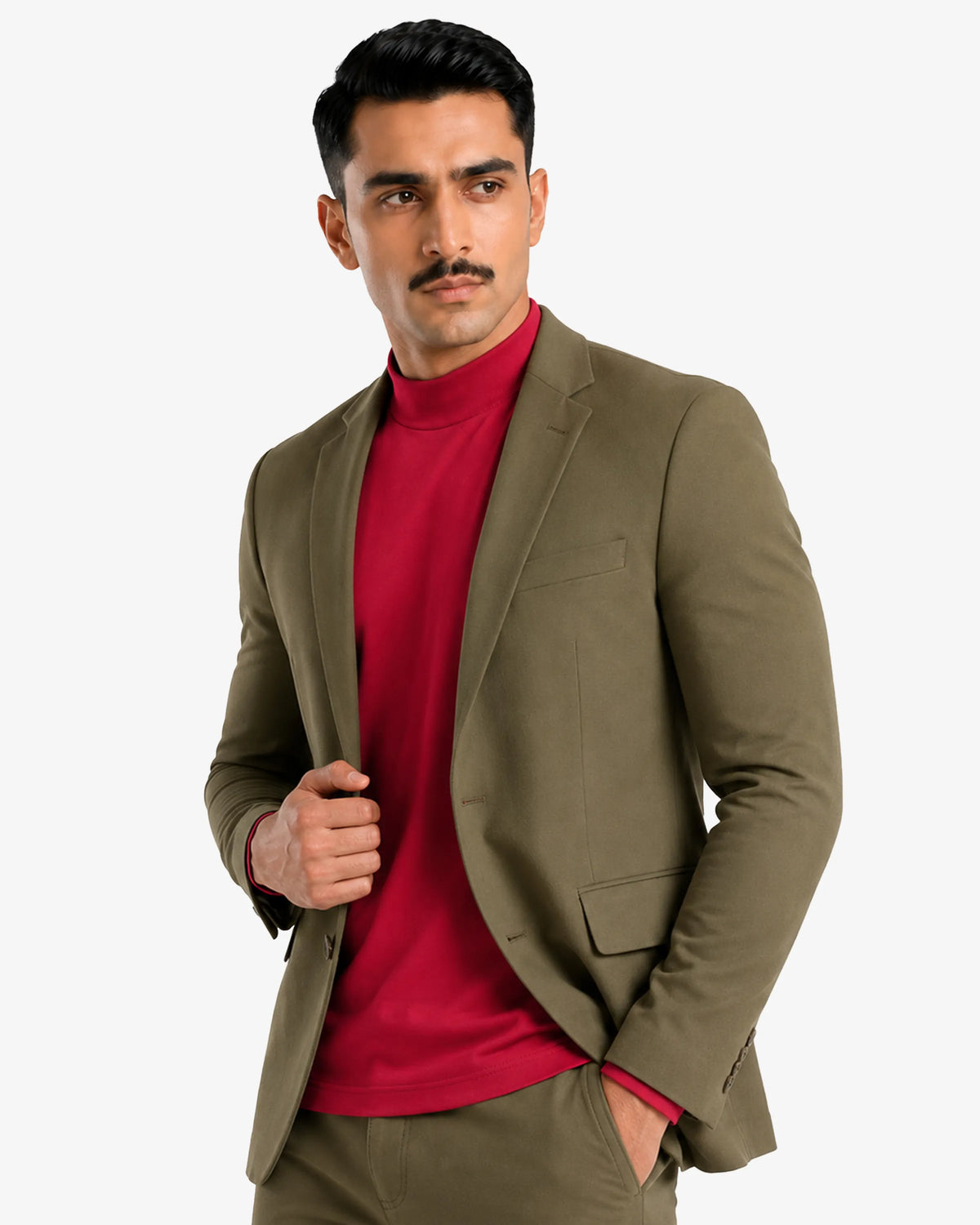 Men's Mock Neck Long Sleeve Shirt - Bryle