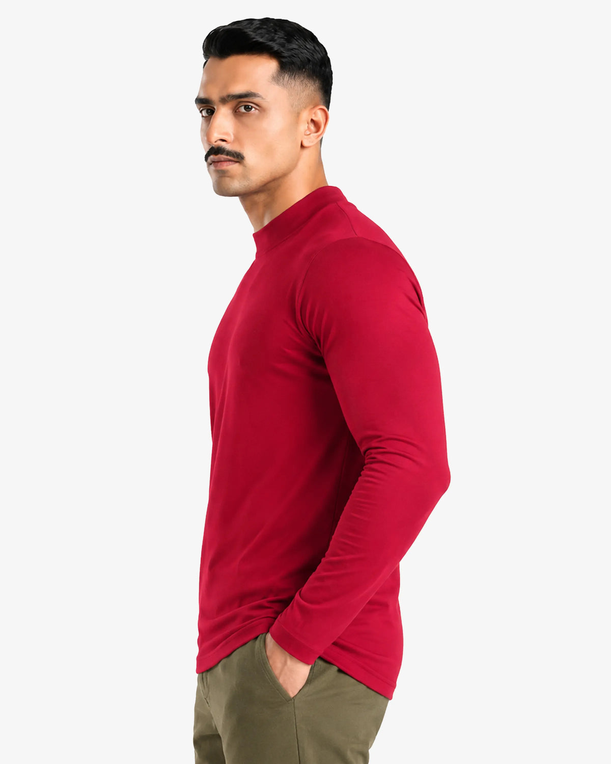 Men's Mock Neck Long Sleeve Shirt - Bryle