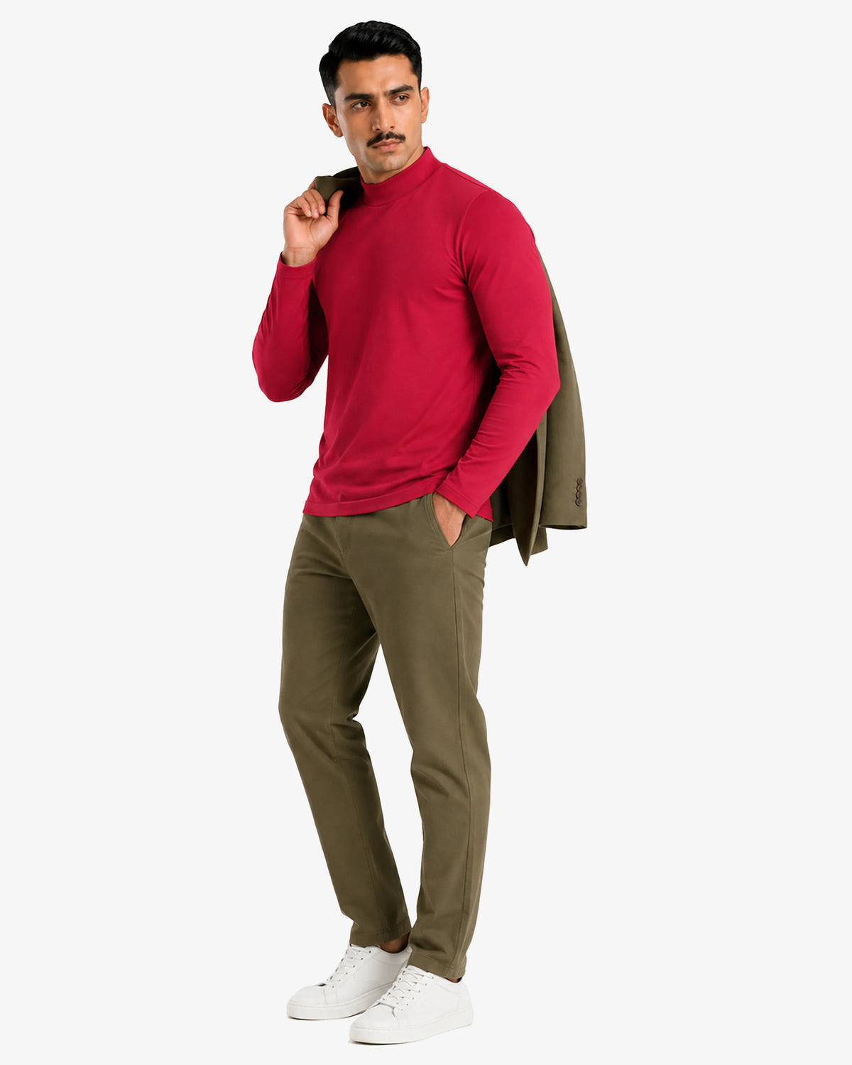 Men's Mock Neck Long Sleeve Shirt - Bryle