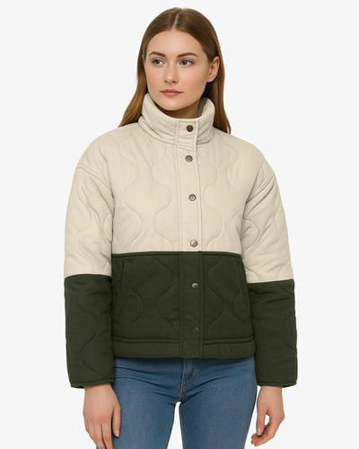 Chic Wave Two Tone Quilted Jacket