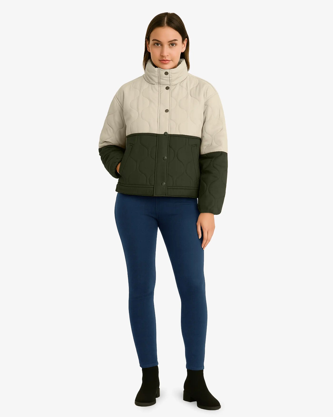 Chic Wave Two Tone Quilted Jacket