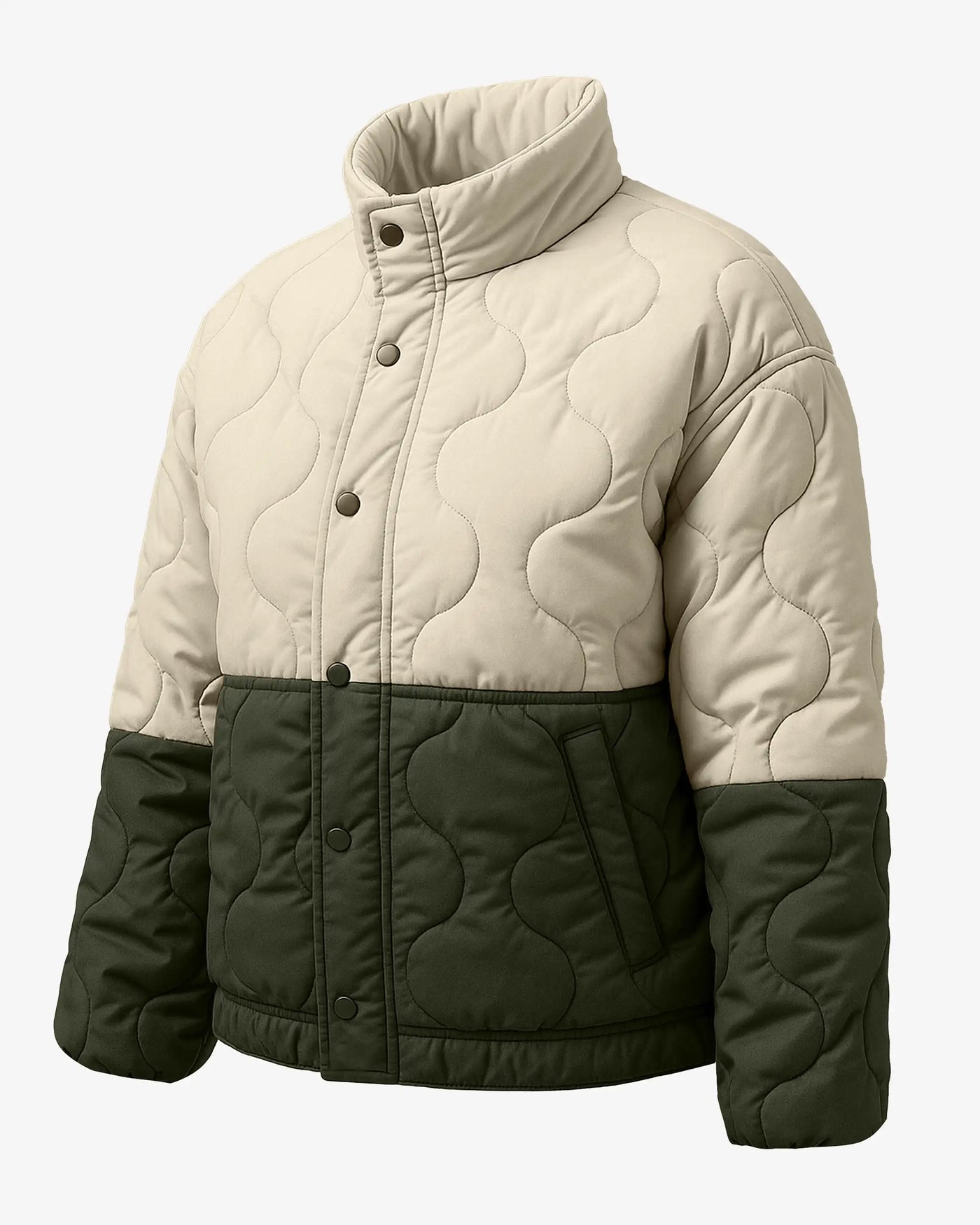 Chic Wave Two Tone Quilted Jacket