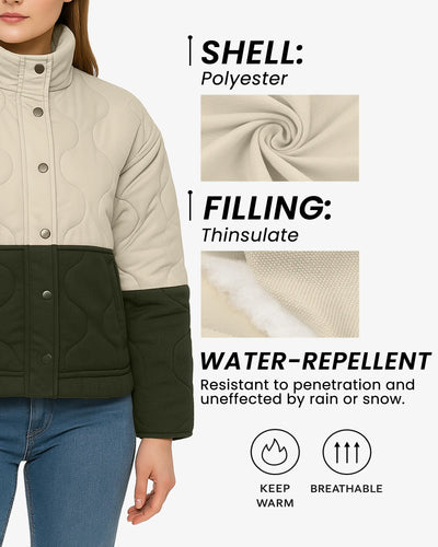 Chic Wave Two Tone Quilted Jacket